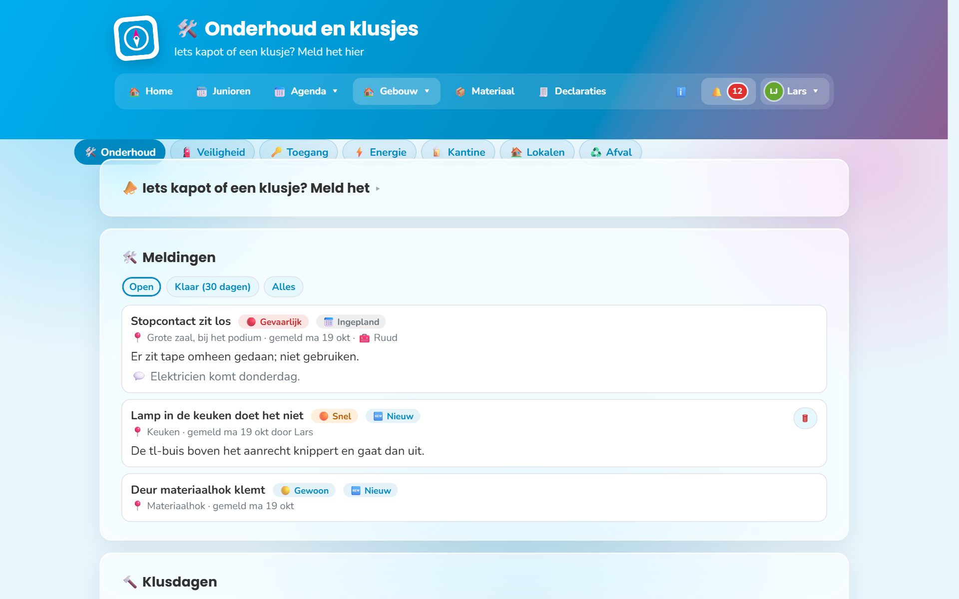 Open Iets kapot? Meld het